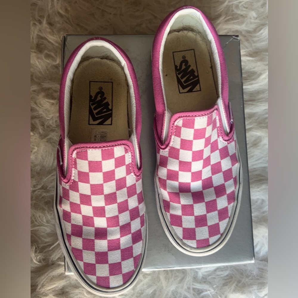 Vans | Women’s Pink White Checkered Slip-Ons Sneakers Shoes Size 7 *Rare Find - Picture 5 of 9